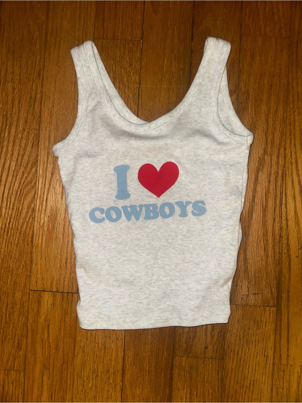 White 'I ♥ Cowboys' Tank Top